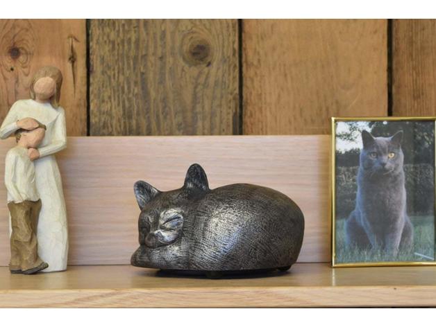 rainbow bridge cat urn container pets pot screw top 3D print model - Mito3D