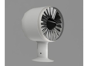 turbofan desk fan office jet engine rotor rs-550 turbine 3d print model - Mito3D