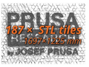 prusa research wall logo mosaic crowd print 187 tiles art 3d print model - Mito3D