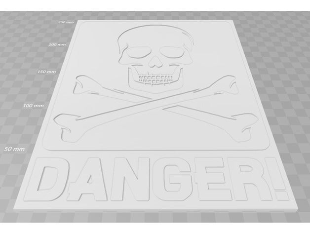 skull danger sign signs logos signage warning 3D print model - Mito3D