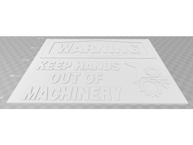 advertencia mantenga las manos fuera de la máquina signo signos logotipos señalización señal 3D print model - Mito3D