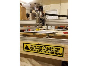 cnc - table warning sign do not bump lean over look laser beam signs & logos signage 3d print model - Mito3D