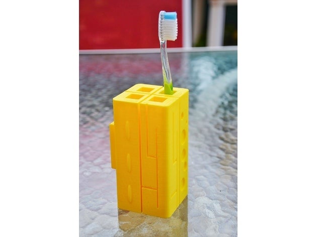 toothbrush holder vaso para cepillos dientes bathroom blind diversity educational helpful 3D print model - Mito3D