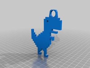 o google chrome t-rex chave de cadeia 3d a impressora acessórios 3d print model - Mito3D