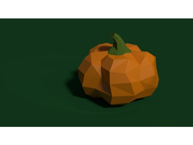 citrouille en deux couleurs à la fois simple double extrudeuses sculptures fête d'halloween low poly citrouilles 3D print model - Mito3D