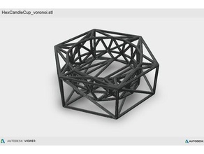 hex candle cup voronoi decor 3d print model - Mito3D