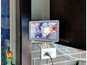 google home hub 45&ordm wall mount gadgets shelf 3d print model - Mito3D