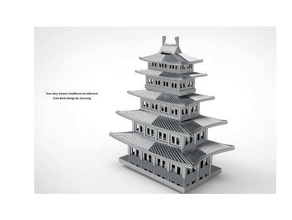 five-story korean traditional architecture coin bank&case coins badges 3dmodeling 3d modeling art box deco decoration design display fun good hankuk hanok home decor hyojung0320 interior miniature open present scale smile south korea thing things 3d print model - Mito3D