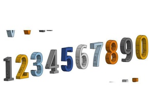 nombres 20 mm aimant la mise en œuvre de redimensionnement à l'échelle police serif des signes les logos 3d lettres numéros fixation polices positionnement 3d print model - Mito3D