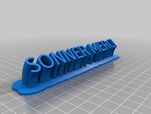 meine angepasste geschwungene Typenschild &ndash 2 Linien Schriftarten remix Zeichen logos 3D print model - Mito3D