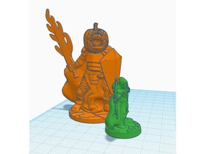 giant pumpkin knight flaming sword 28mm gaming toys games dungeons dragons miniature monster 3d print model - Mito3D