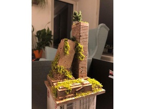 diorama post-apocalyptic buildings structures miniature scenery skyscraper 3d print model - Mito3D