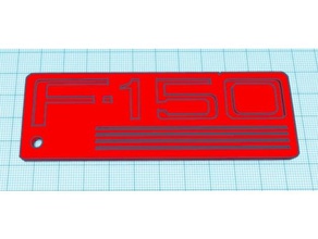 old school ford f150 keychain wall art signs logos 1980s 1990s bronco design older oldschool pickup truck xlt 3d print model - Mito3D