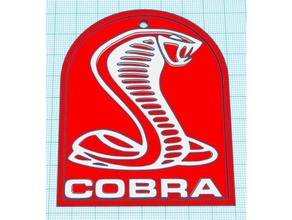 ford cobra keychain wall art signs logos design mustang gt500 shelby hanger mount 3d print model - Mito3D
