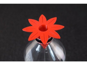 flower shaped fruit fly trap soda bottles household funnel bottle cap 3d print model - Mito3D