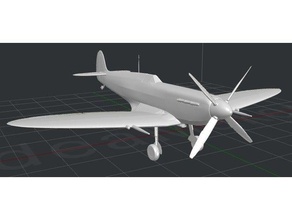 spitfire aereo high poly veicoli 3d print model - Mito3D