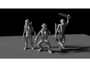 goblin piratas do espaço 28mm escala jogos dnd miniatura rpg ficção científica 3d print model - Mito3D