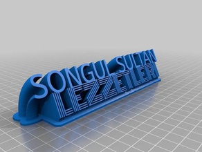 meine angepasste geschwungene Typenschild &ndash 2 Linien Schriftarten remix Zeichen logos 3d print model - Mito3D