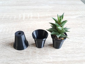 miniature succulent planter outdoor garden vase round 3d print model - Mito3D
