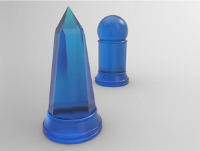 crystal jeu d'échecs creusé sladlp 3d print model - Mito3D
