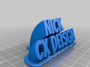 nick sweeping-2-Zeile name der Platte office angepasst 3d print model - Mito3D