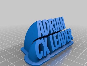 adrian sweeping 2-line name plate office customized 3d print model - Mito3D