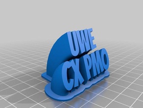 uwe sweeping 2-line name plate office customized 3d print model - Mito3D