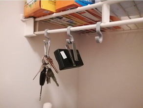 wire shelf hook household 3d print model - Mito3D
