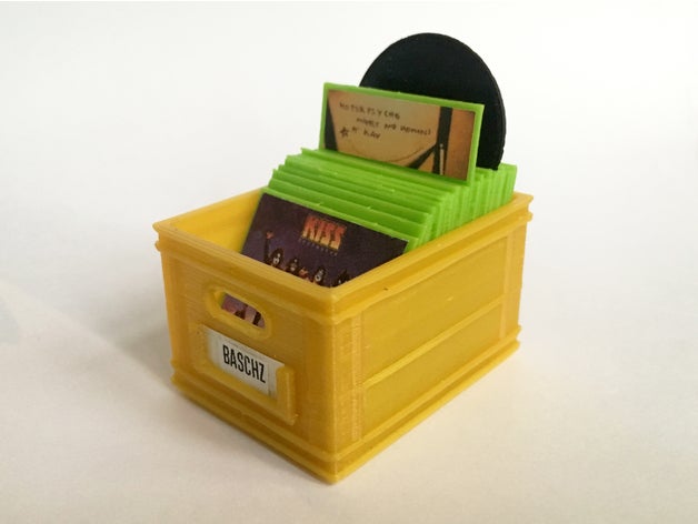cratefull Miniatur-vinyl-Schallplatten-Sammlung Spielsets baschz miniaturen Miniatur-Landschaft Aufzeichnungen record player - Spielzeug vinyl-Schallplatten 3D print model - Mito3D