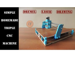 triple cnc machine diy router drawing dremel homemade laser mini pencil 3d print model - Mito3D