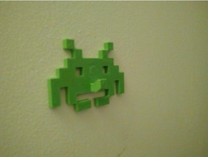 space invader hook metric+cap household clothes invaders wall 3d print model - Mito3D