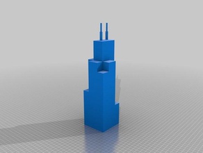 la willis tower de chicago 3d l'impression l'architecture construction des bâtiments point repère modèle le gratte-ciel sears soccer structure les structures haut tinkercad états-unis 3d print model - Mito3D