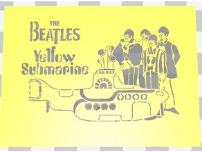 yellow submarine stencil 2d art beatles music song 3d print model - Mito3D