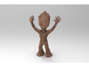 bébé groot stand 2 bras sculptures ne souhaitez pas gaurdians plus de groots 3d print model - Mito3D