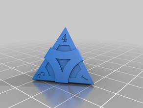 four-sided die toy game accessories 3d print model - Mito3D