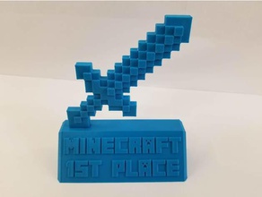 minecraft trophy sword toy game accessories android cool creeper diamond figures nintendo switch playstation prize steam steve tournament video games wii xbox 3d print model - Mito3D