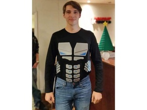armored shirt costume abs bionic armor chest hex sides spinal cord spine t-shirt tshirt xdr4g0nx 3d print model - Mito3D