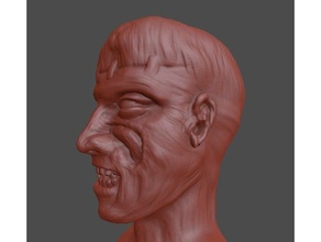 tête de zombie, sculpter sculptures crâne humain le monstre zombies 3d print model - Mito3D