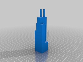la torre willis 3d impresión edificio chicago de ciudad vidrio el metal prusa i3 altura agua 3d print model - Mito3D