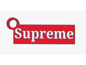 supreme keychain signs logos 3d keychains printer printing easy print fun personalized red logo white 3d print model - Mito3D