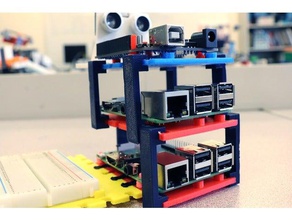 l'empilement de clip raspberry pi, arduino planches plus l'électronique mega 2560 uno pi 3 capteur montage 3d print model - Mito3D