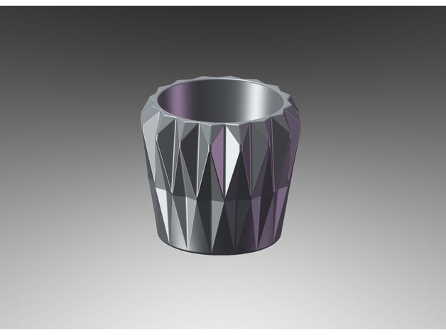 faceted pot 2 decor 3D print model - Mito3D