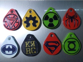 collection de porte-clés logos super-héros keych dc comics double trousseau clés llavero llaveros marvel l'univers quadricoptère 3d print model - Mito3D