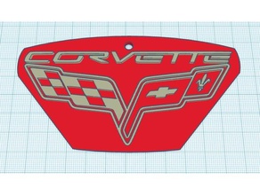 corvette keychain scale up wall art keychains chevrolet chevy 3d print model - Mito3D