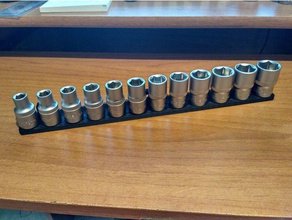 9 20 mm 12 pouces socket stand outil de les titulaires boîtes métrique le mont clé à douille outils titulaire 3d print model - Mito3D
