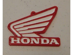 honda wing keychain scale up wall art signs logos cbr cbx design dirtbike goldwing grom bike motorcycle rc51 rocket sportbike vfr vtr 3d print model - Mito3D