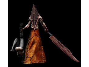 pyramid head people helmet hill horror movie red silent sword video game 3d print model - Mito3D