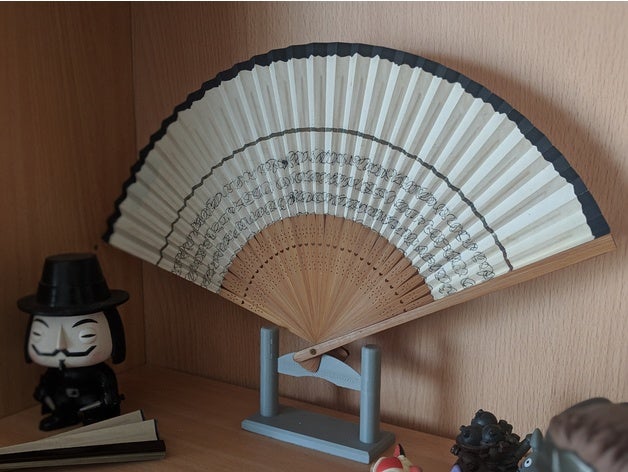 plegable ventilador de pie decoración 3D print model - Mito3D