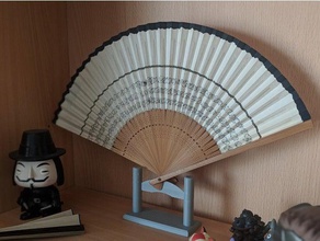 folding fan stand decor 3d print model - Mito3D