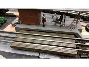 Bahnübergang gerade gauge tubular track v2 Gebäude Strukturen 3d print model - Mito3D